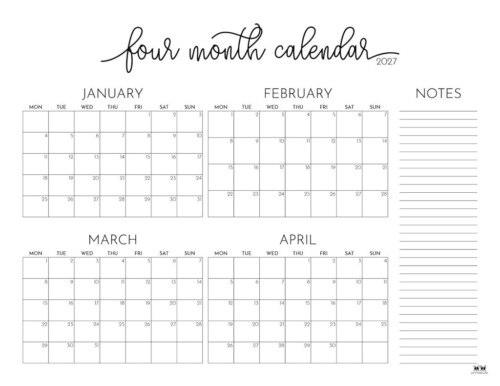 Printable-2027-Four-Month-Calendar-11