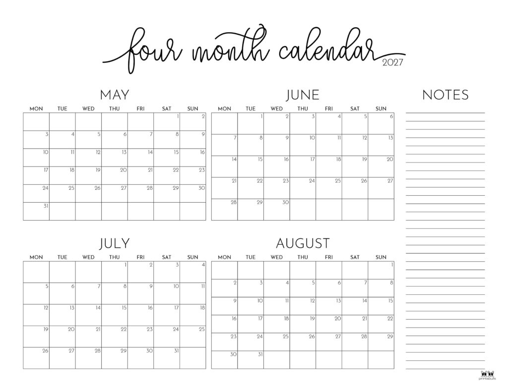 Printable-2027-Four-Month-Calendar-23
