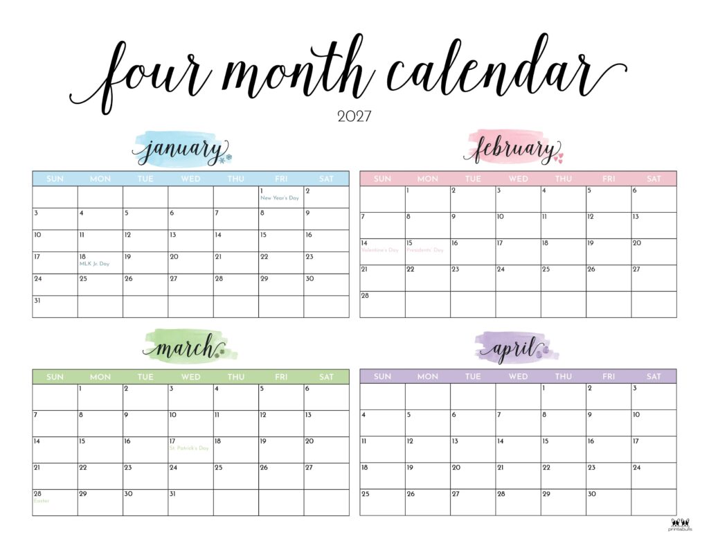 Printable-2027-Four-Month-Calendar-3