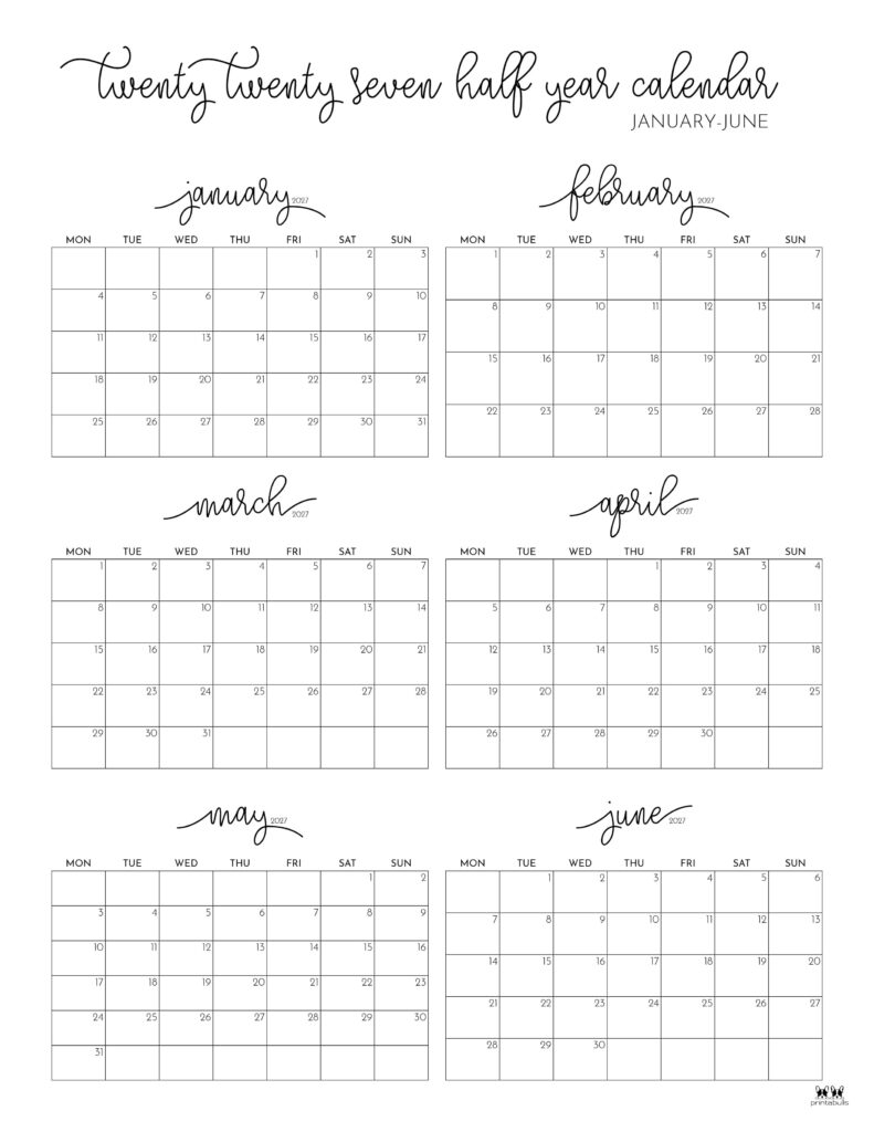 Printable-Six-Month-January-June-2027-Calendars-26-P-SO