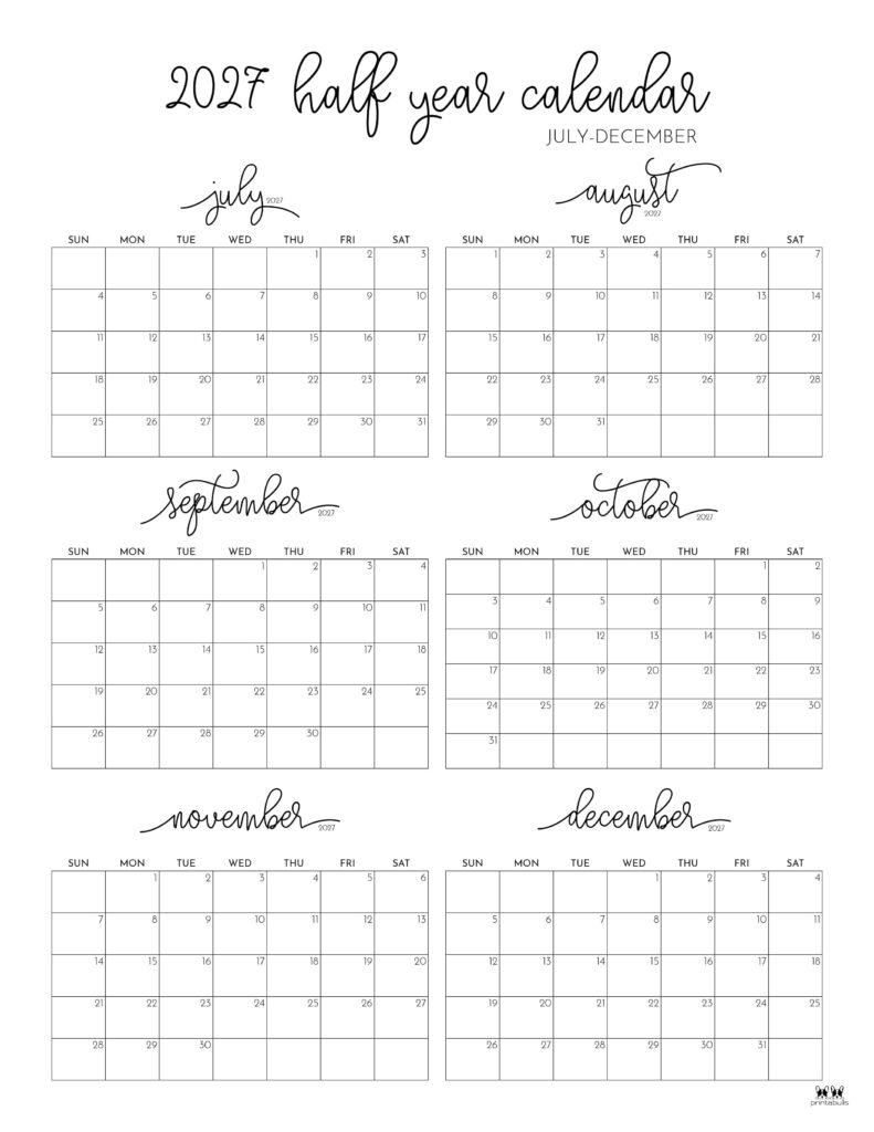 Printable-Six-Month-July-December-2027-Calendars-1-P