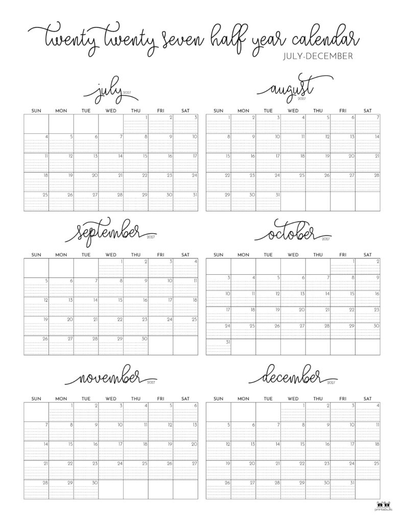 Printable-Six-Month-July-December-2027-Calendars-51-P-SO