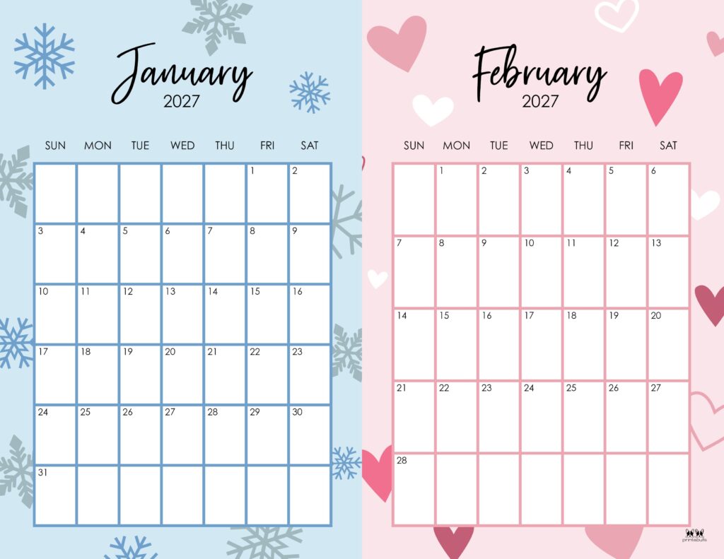 Printable-Two-Month-January-February-2027-Calendars-8