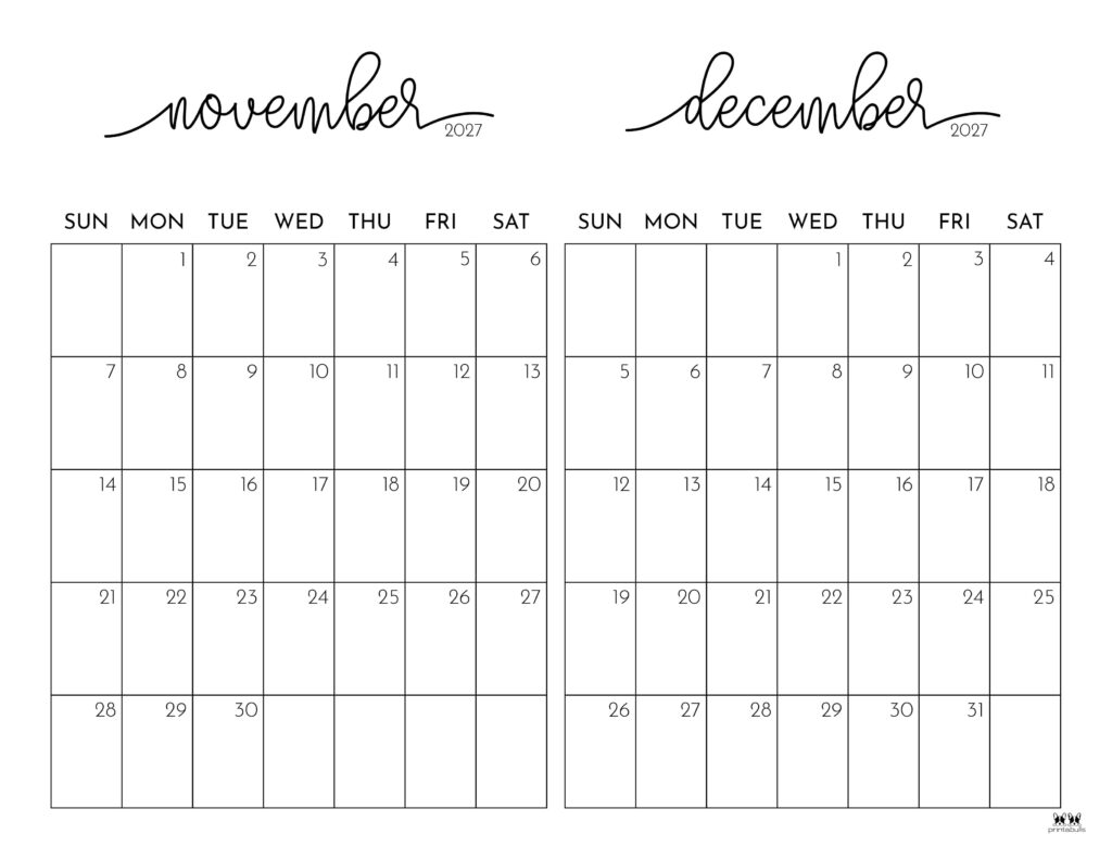 Printable-Two-Month-November-December-2027-Calendars-1