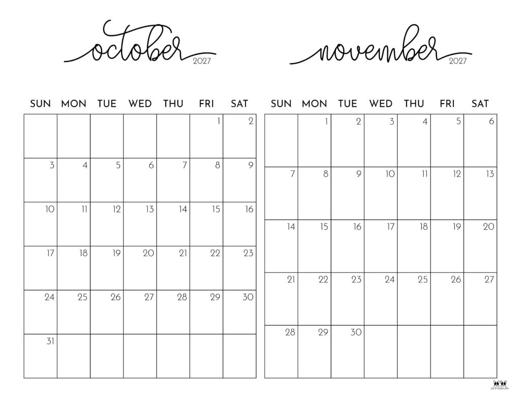 Printable-Two-Month-October-November-2027-Calendars-1