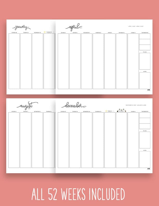 Printable-2027-Weekly-Calendars-7-Day-Blank-Extras-1
