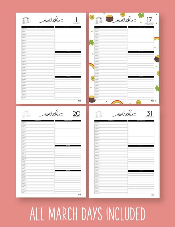 Printable-Hourly-Daily-2027-Planner-March-1